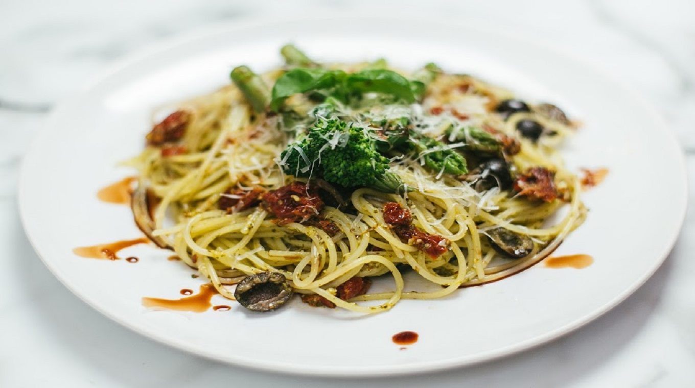 Spaghetti met pestosaus